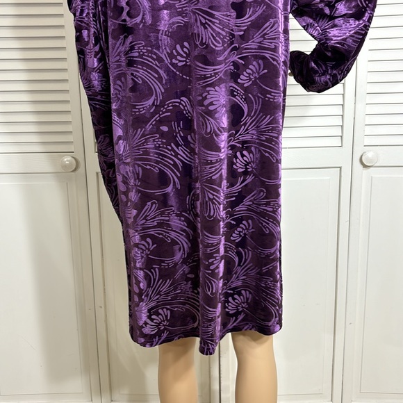 ModCloth In With the Nouveau Shift Puff Sleeves Ruffled Dress in Purple XL - Picture 11 of 13